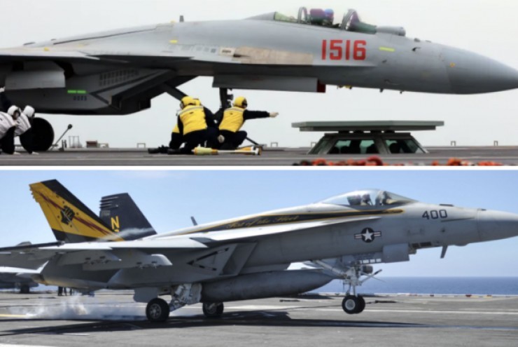 So kè tiêm kích tàu sân bay Mỹ - Trung: J-15T vượt trội F-18E?