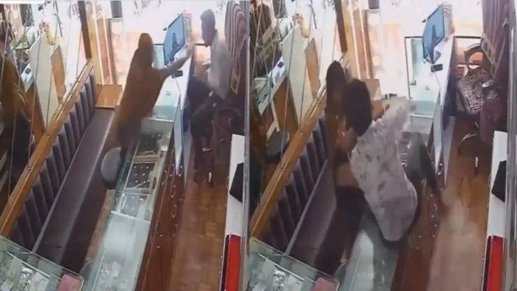 Người phụ nữ ném bột ớt vào mắt chủ tiệm vàng nhưng gặp phản ứng dữ dội.