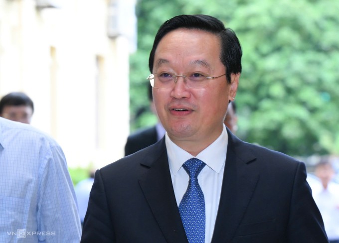 Ông Nguyễn Đức Trung tại Thành ủy Hà Nội, chiều 10/11. Ảnh: Giang Huy