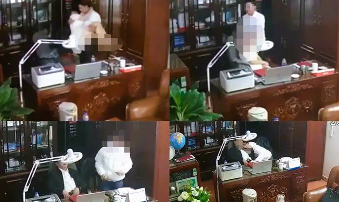 Hình ảnh người đàn ông "thân mật" với nhiều phụ nữ được tung lên mạng xã hội. Ảnh cắt từ clip