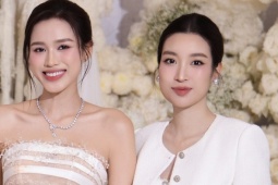 Đỗ Mỹ Linh được khen mặc 'đơn giản mà sang' khi dự cưới Đỗ Thị Hà
