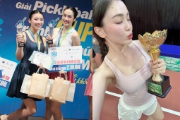 Thể thao - Siêu mẫu cao 1m76 Lê Thu An vô địch pickleball, hoa khôi Đặng Yến lại có huy chương