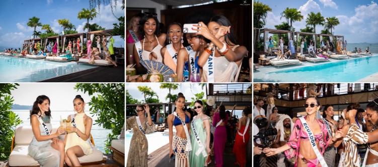 Hương Giang và dàn thí sinh Miss Universe khoe eo thon, dáng chuẩn trước biển - 4