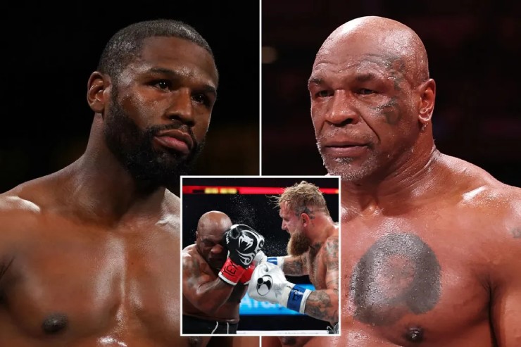 Tyson (bên phải) dự kiến so găng Mayweather vào năm 2026 trước khi "báo thù" Jake Paul