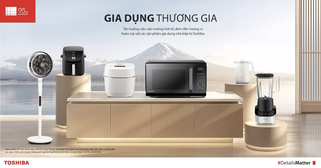 Thông điệp “Gia dụng thương gia” được Toshiba gửi gắm trong mọi sản phẩm