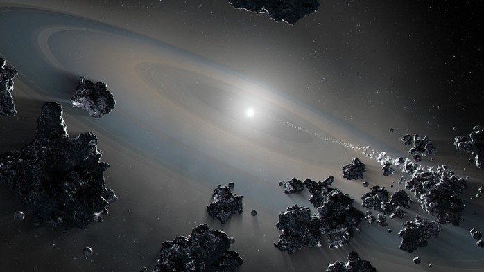 Một hành tinh đá cùng loại với Trái Đất bị sao lùn trắng - là ngôi sao mẹ đã chết - xé vụn - Ảnh đồ họa: ESO