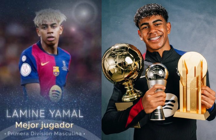 Yamal nhận giải “Cầu thủ hay nhất mùa 2024/25” của Hiệp hội cầu thủ Tây Ban Nha