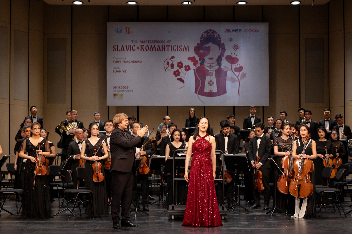 Hai nghệ sĩ quốc tế cùng Dàn nhạc Giao hưởng Hà Nội mang đến cho khán giả thủ đô những kiệt tác Slav lãng mạn. (Nguồn: MSB)