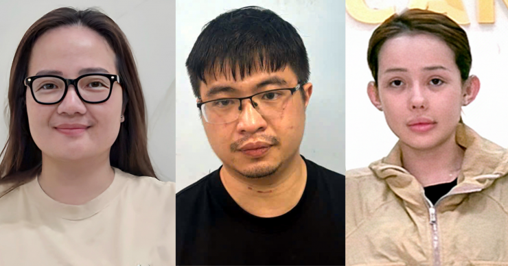 Các bị can Hoàng Hường, Phó Đức Nam và Võ Thị Ngọc Ngân