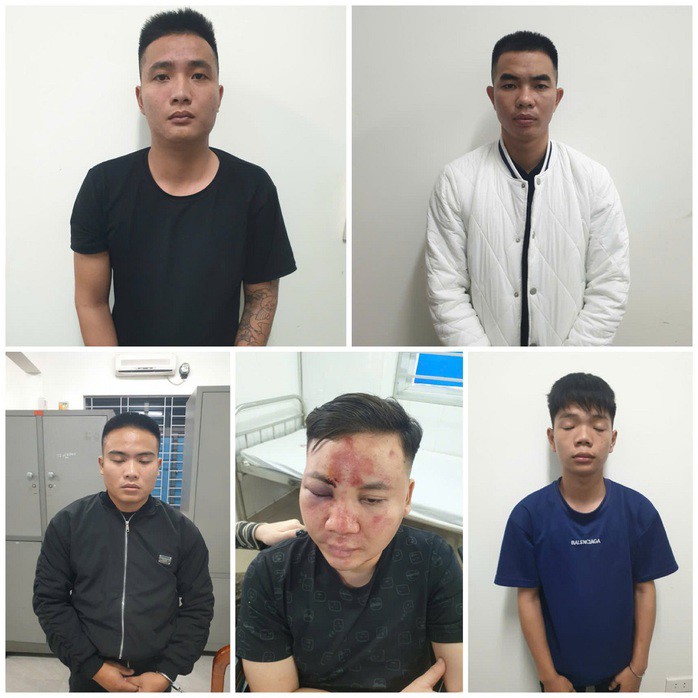 Các đối tượng liên quan tại cơ quan công an. Ảnh: V. Hậu