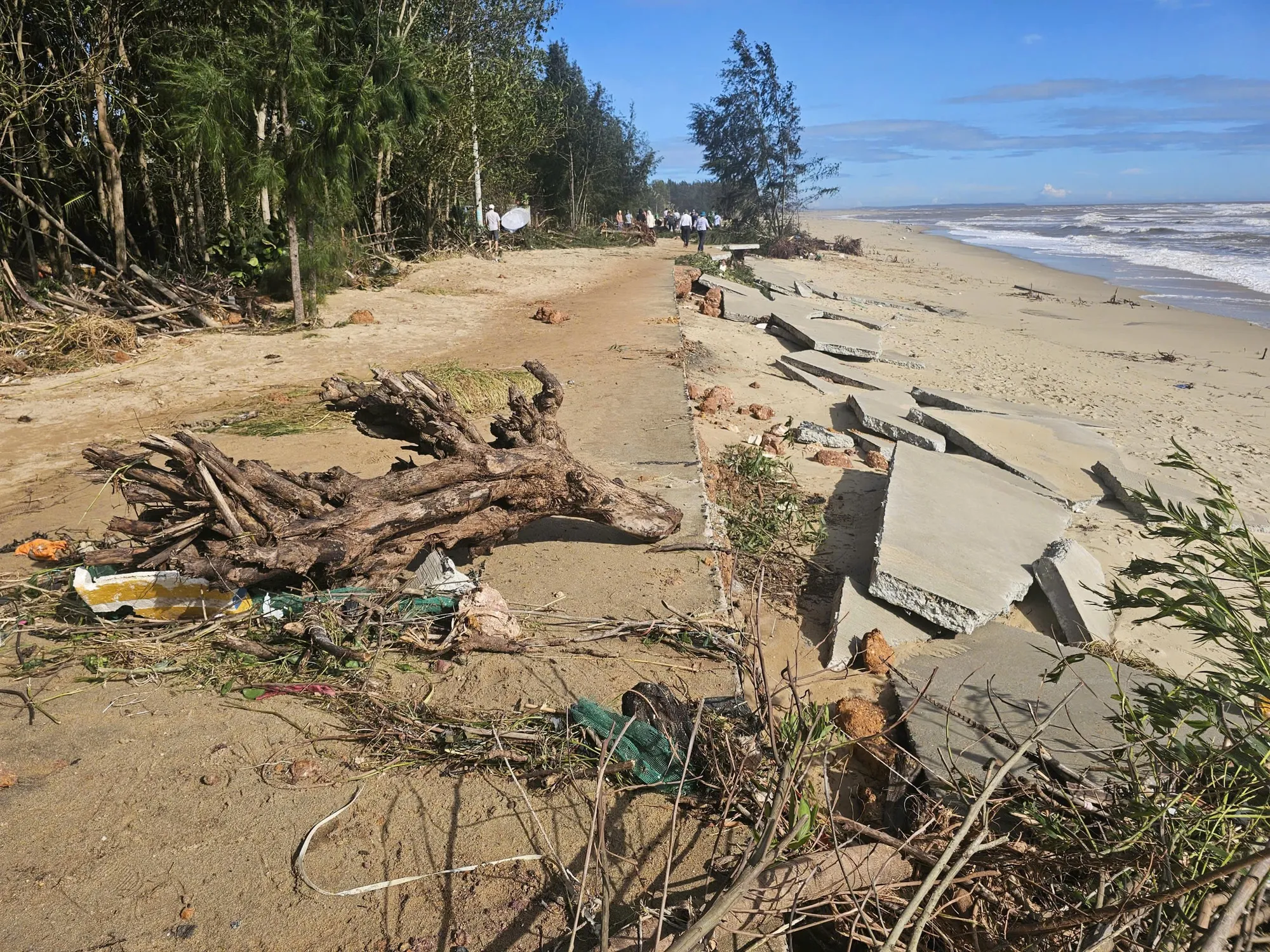 Sóng dữ đánh tan nát đường ven biển, hư hại 157 nhà dân ở Quảng Ngãi - 4