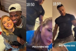 Vinicius bị nghi nổi cơn ghen khi bạn gái lộ video thân mật với HLV massage