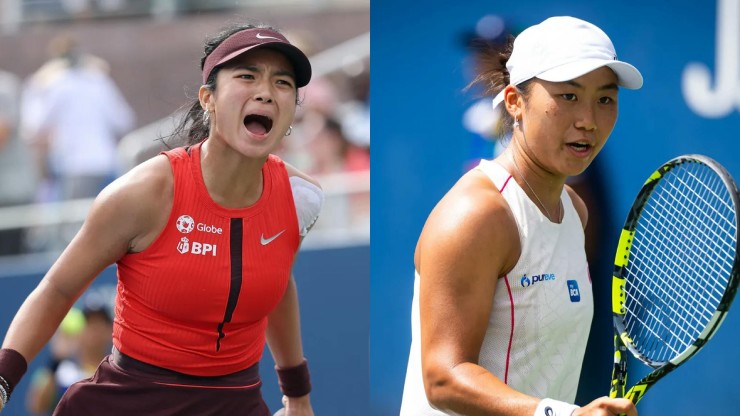 Alex Eala (áo đỏ) và Janice Tjen (áo trắng), hai tay vợt nữ làm rạng danh tennis Đông Nam Á