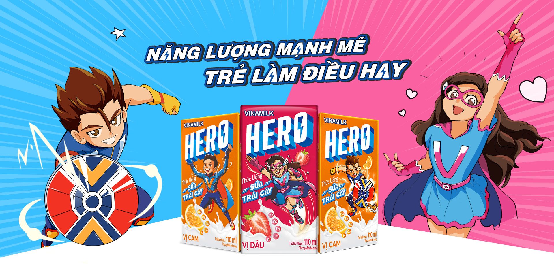 Sữa trái cây Hero giúp bổ sung năng lượng cho ngày dài