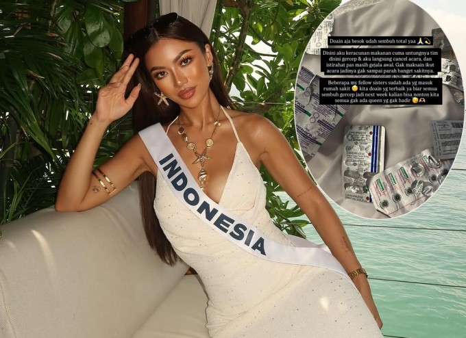 Hoa hậu Hoàn vũ Indonesia mong sớm bình phục để trở lại cuộc thi.