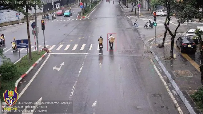 Hình ảnh được camera AI ghi lại. Ảnh: Cục CSGT