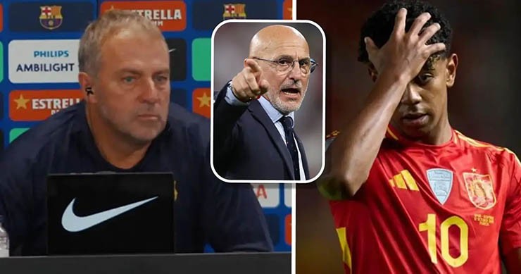 Cả HLV Flick của Barca và De la Fuente tuyển Tây Ban Nha đều không ngại chỉ trích đối phương