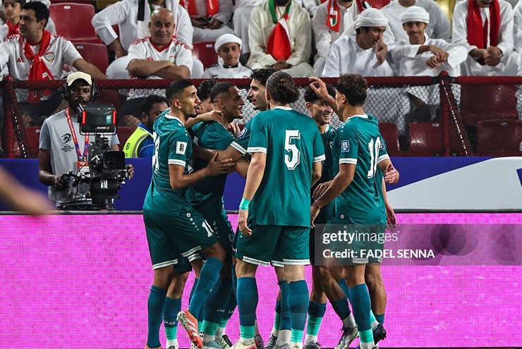 Niềm vui của các cầu thủ Iraq