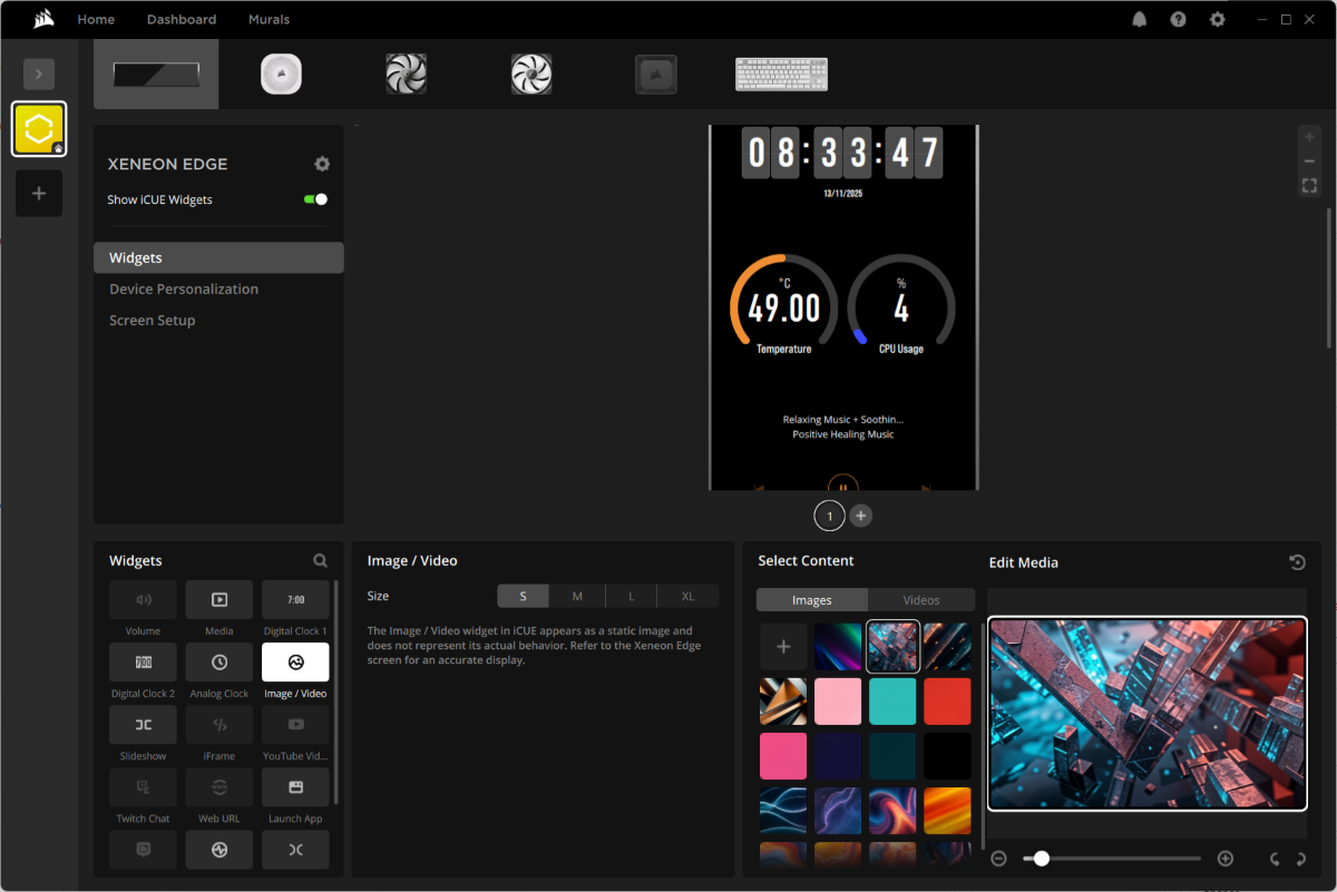 Quản lý trên phần mềm iCUE.