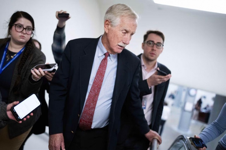 Thượng nghị sĩ Angus King, nghị sĩ độc lập đại diện cho bang Maine. Ảnh: Zuma Press.