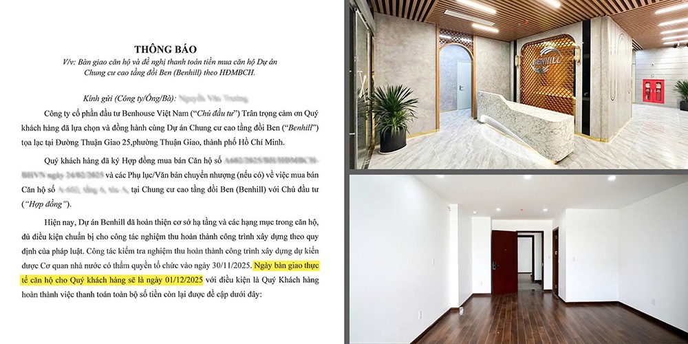 Những cư dân đầu tiên đã nhận thông báo bàn giao nhà từ Chủ đầu tư