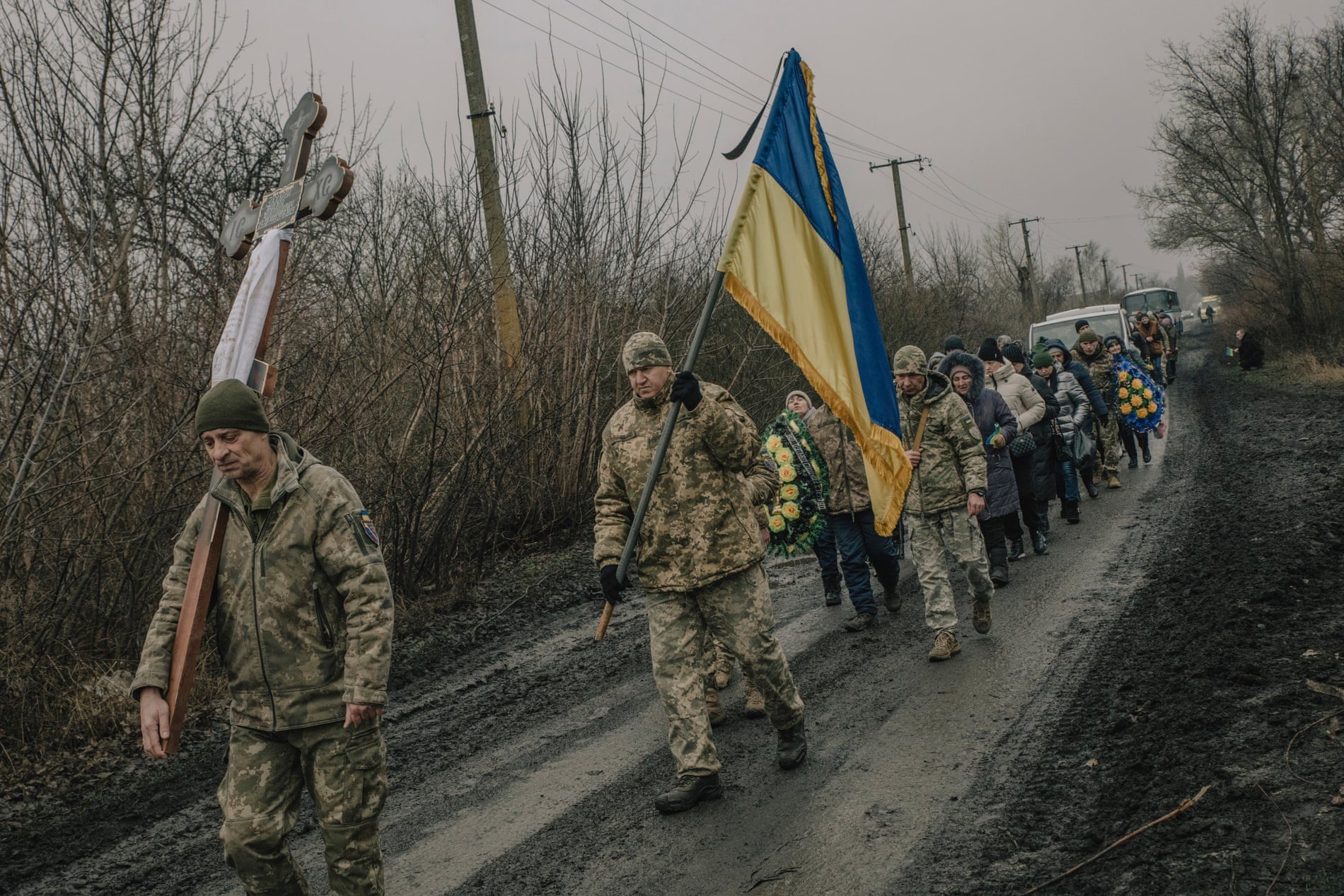 Đám tang một quân nhân Ukraine. Ảnh: Guardian