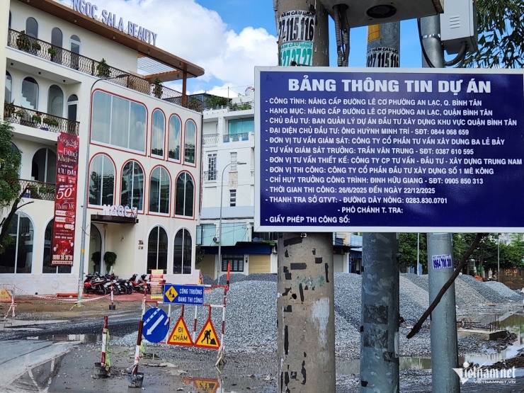 Đường Lê Cơ, phường An Lạc, đang triển khai dự án cải tạo, nâng cấp để chống ngập do mưa và triều cường. Ảnh: TK