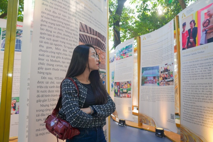 Người xem triển lãm sáng 15/11.