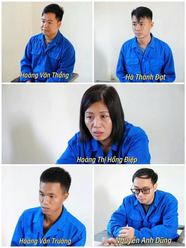 Các đối tượng tham gia vụ án. Ảnh: Công an tỉnh Phú Thọ