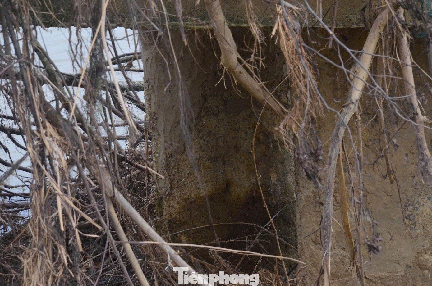 Trụ cầu treo bị khoét hàm ếch, rọ đá lộ thiên - 10