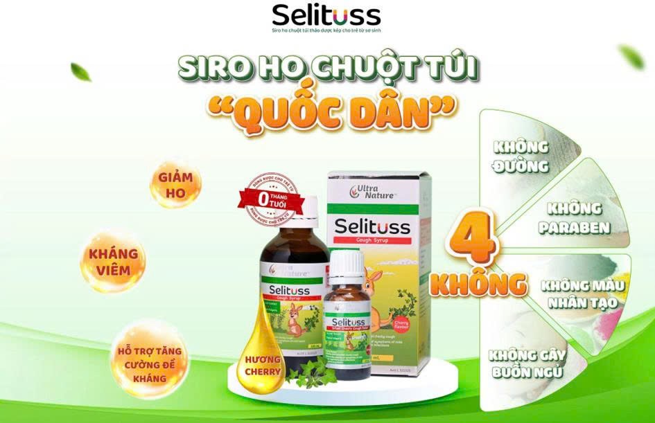TPBVKS Selituss - siro ho chuột túi cho trẻ từ sơ sinh