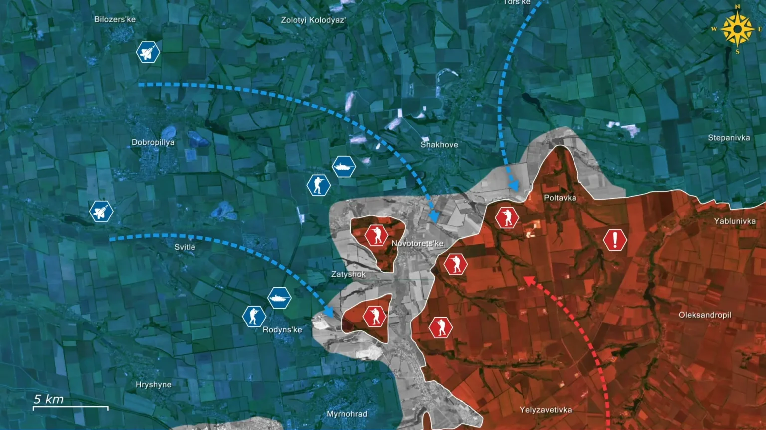 Các hướng phản công của Ukraine trong vài ngày qua. Ảnh: Euromaidan Press.