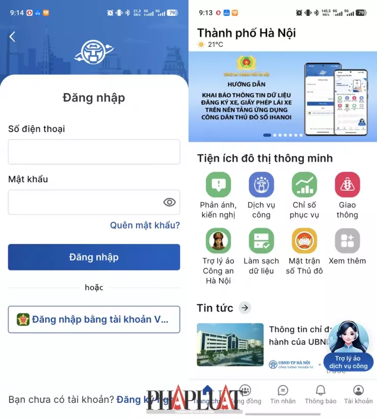 Thêm thông tin GPLX, đăng ký xe trên ứng dụng iHanoi. Ảnh: MINH HOÀNG