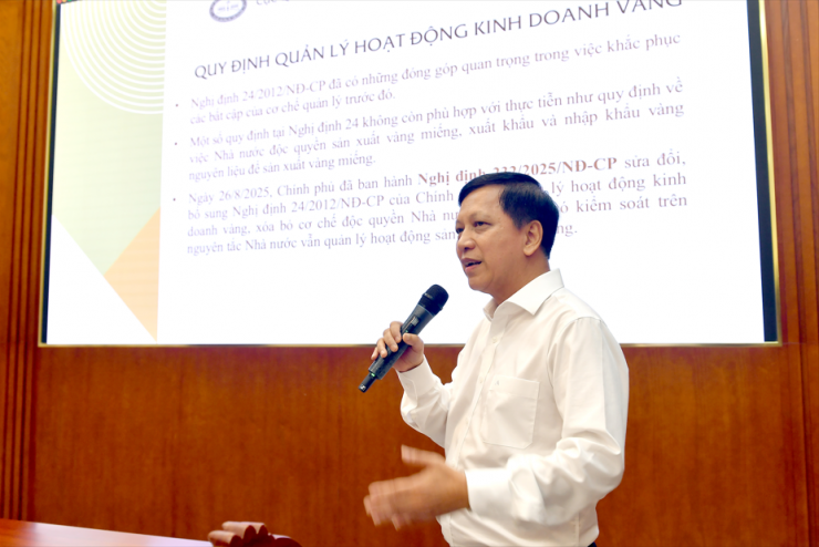 Ông Đào Xuân Tuấn - Vụ Trưởng Vụ Quản lý ngoại hối Ngân hàng Nhà nước - tại tọa đàm về sàn vàng do Ngân hàng Nhà nước tổ chức tháng 10.