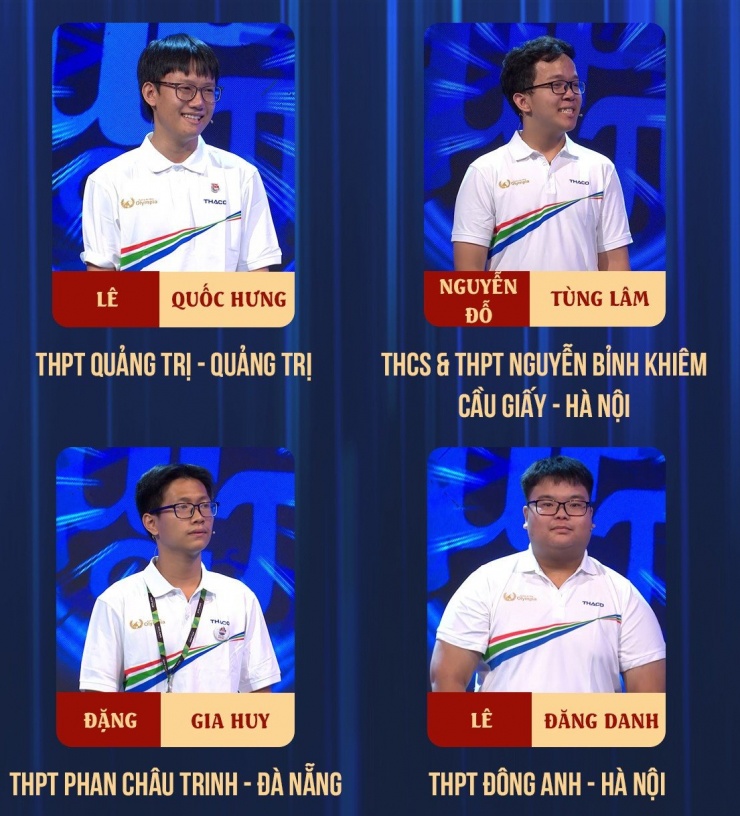 Bốn thí sinh tranh tài trận tuần 3 tháng 1 quý I Olympia 26. Ảnh: BTC