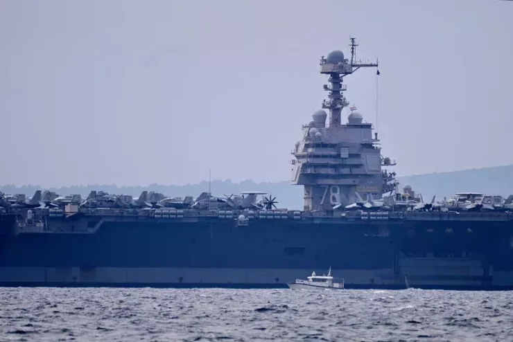 Tàu sân bay USS Gerald R. Ford của Mỹ. Ảnh: Nikola Vilic/CROPIX/SIPA