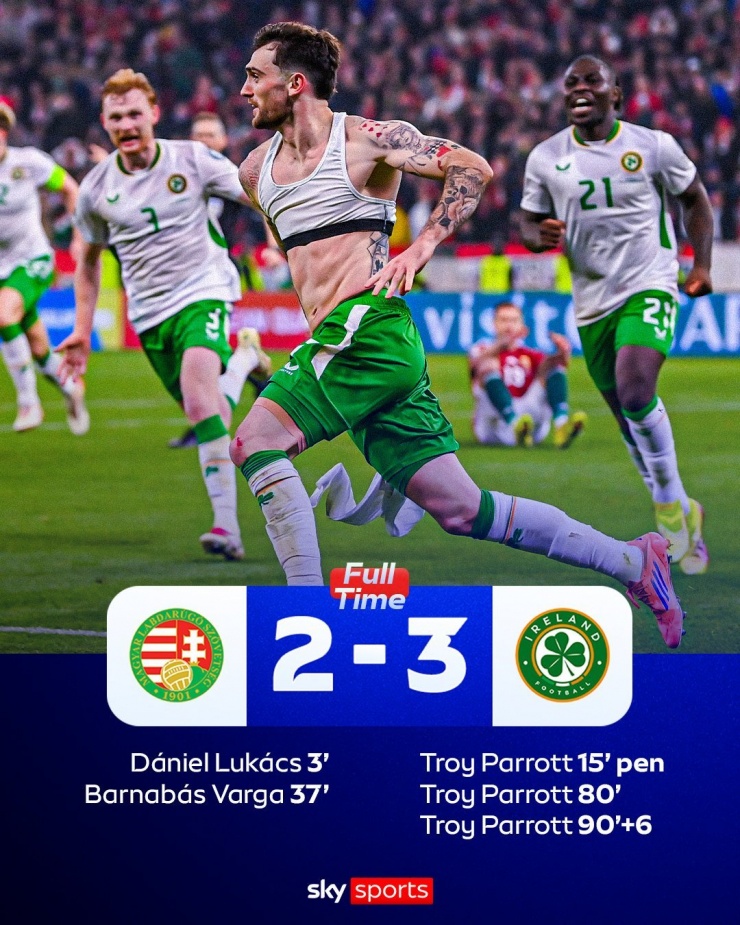 Chiến thắng nghẹt thở cực kỳ xứng đáng của CH Ailen