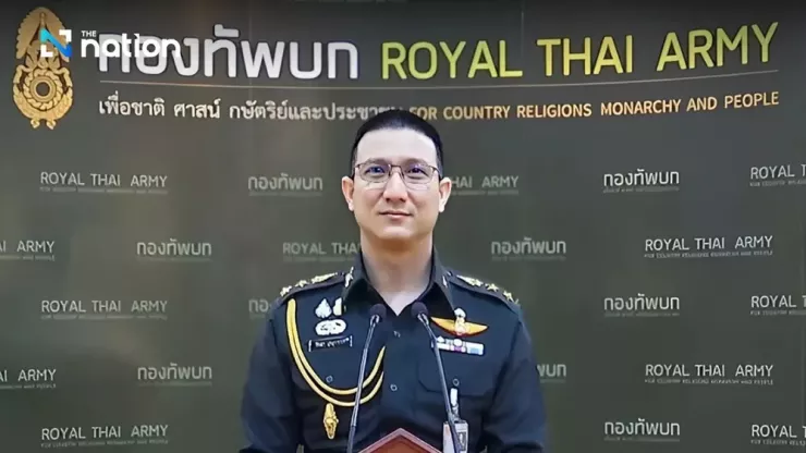 Đại tá Richa Suksuwanon - phó phát ngôn viên quân đội Thái Lan. Ảnh: THE NATION