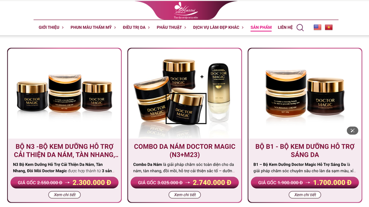 Hình ảnh giới thiệu sản phẩm trước đó hiện đã không còn trên website Mailisa.com.