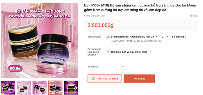 Sản phẩm Doctor Magic được quảng cáo trên sàn thương mại điện tử