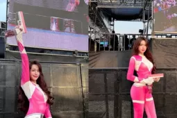 Karty Chang hóa 'Siêu Nhân Hồng' tham dự đại nhạc hội Waterbomb