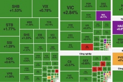 Kinh doanh - Kinh tế 24h: VN-Index tăng gần 19 điểm, sắc xanh phủ kín bảng điện