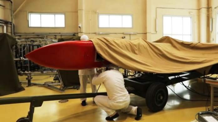 Ảnh chụp màn hình tên lửa Burevestnik trong một lần thử nghiệm năm 2018. Ảnh: Russian Ministry of Defense