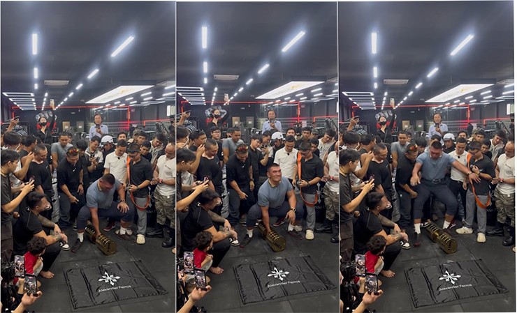 Hiếu "khổng lồ" thực hiện màn 1 tay nâng tạ 150kg không thành công