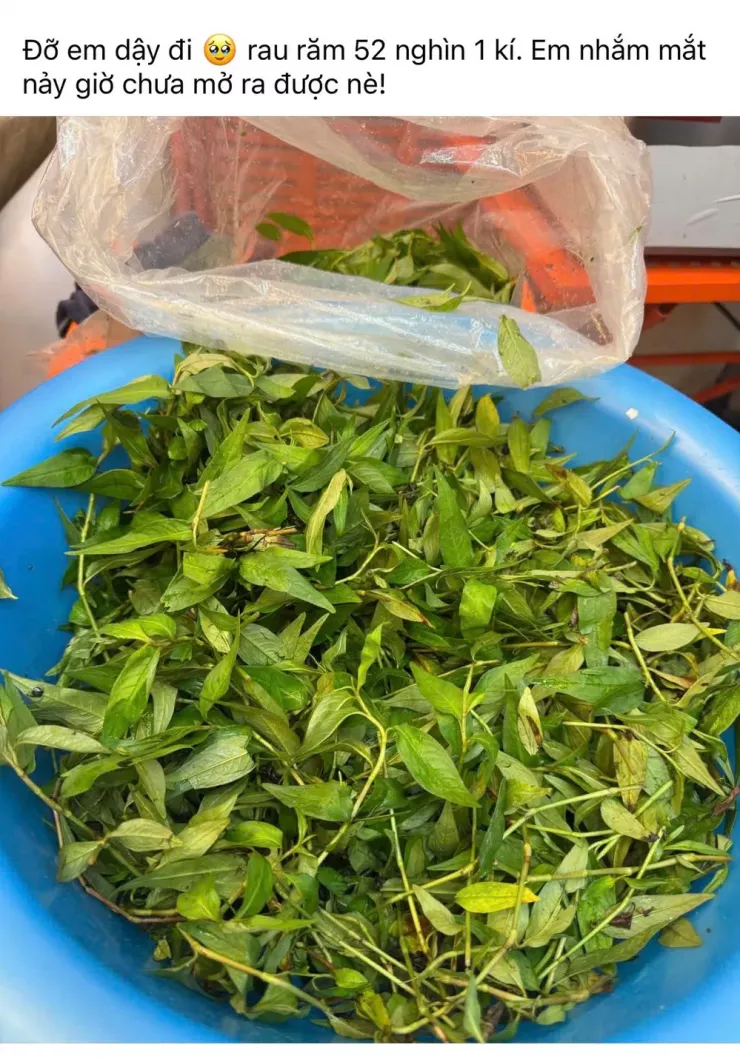 Người bán phàn nàn về giá rau tăng. Ảnh: MXH