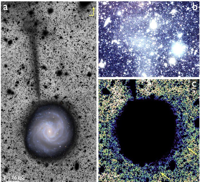 Các hình ảnh mới từ đài thiên văn tối tân của Mỹ cho thấy một dòng sao ẩn như phát ra từ thiên hà M61 - Ảnh: RNAAS