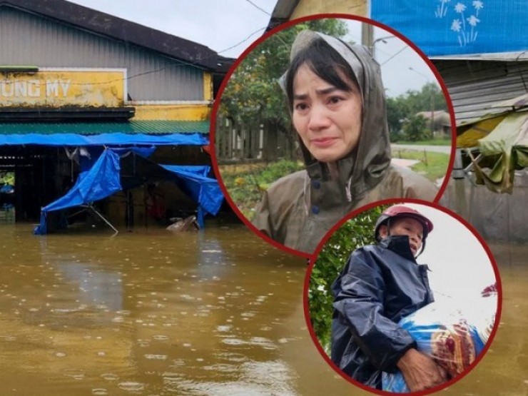 Tiếng khóc bất lực của tiểu thương Huế nhìn tài sản trôi theo dòng nước lũ