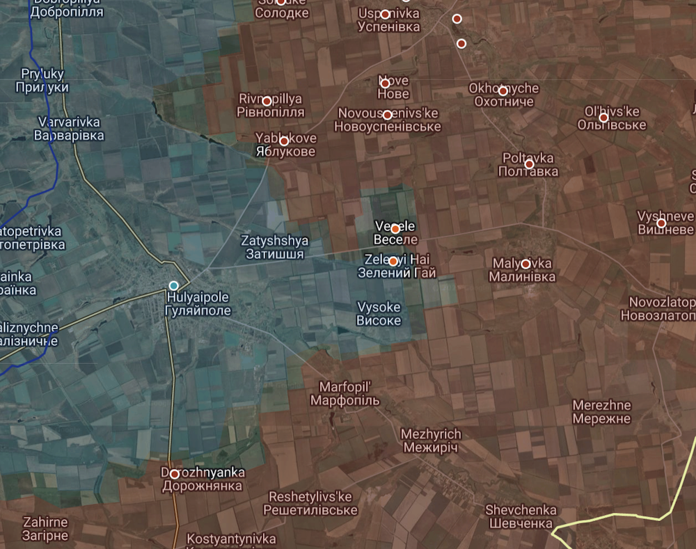 Thành trì Huliaipole của Ukraine được cho là có thể thất thủ một cách nhanh chóng. Ảnh: Suriyak/X.