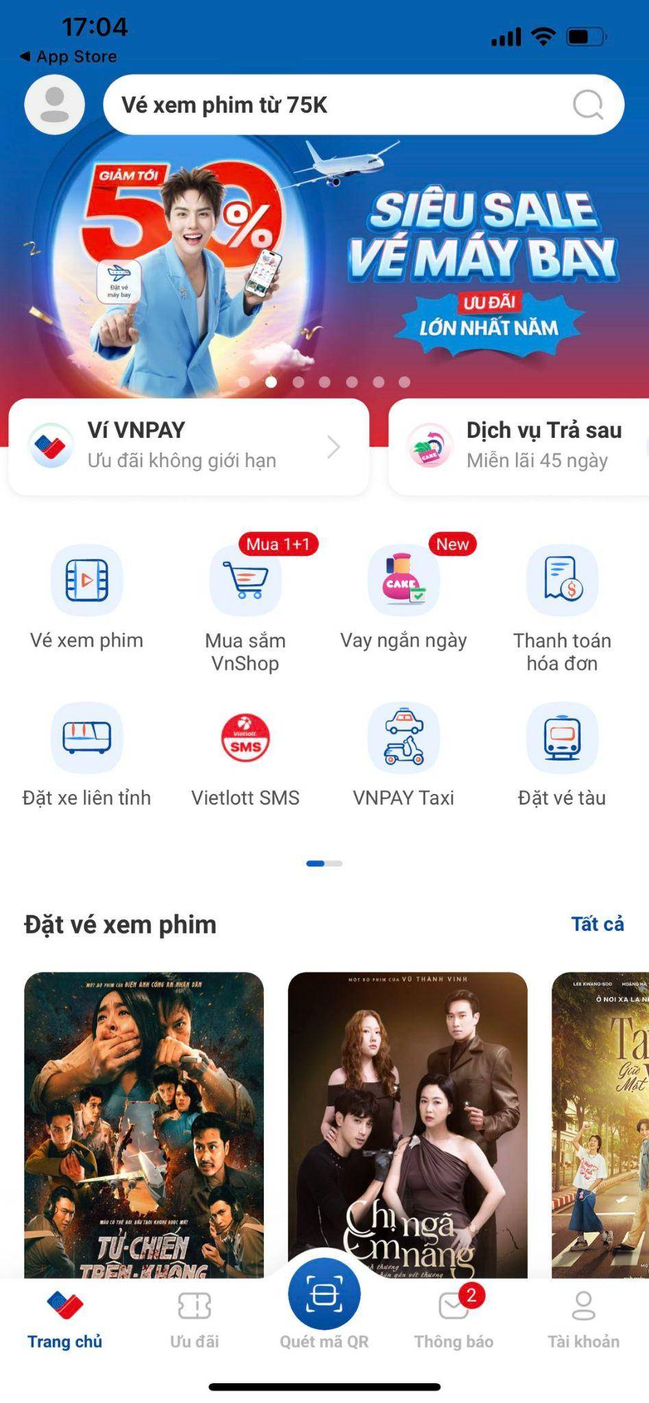 Giao diện đặt vé xem phim trực quan, thông tin đầy đủ, dễ theo dõi.