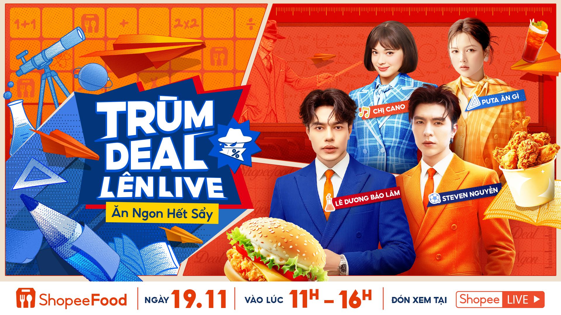 Trùm Deal Lên Live 19.11 hứa hẹn mang đến không khí họp lớp rộn ràng với loạt deal xịn giảm 50%.